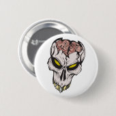 gesprengter Gehirnschädel Button (Vorne & Hinten)