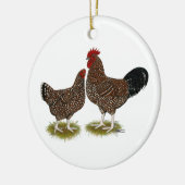 Gesprenkelte Sussex-Hühner Keramikornament (Links)