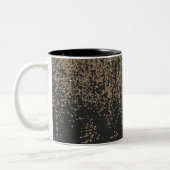 Gesprenkeltes GoldGlitzer-Schwarzes Ombre Zweifarbige Tasse (Links)