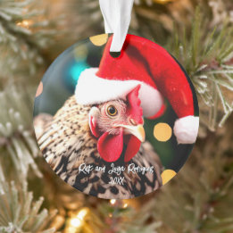 Gesprochene Sussex Chicken in Weihnachtsmannmütze Ornament