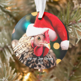 Gesprochene Sussex Chicken in Weihnachtsmannmütze  Ornament