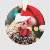 Gesprochene Sussex Chicken in Weihnachtsmannmütze  Ornament (Vorderseite)