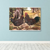 Gesprochene Sussex Rooster und Hen in bewaldeten U Leinwanddruck (Insitu (Holzboden))
