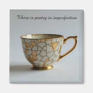 gesprungene zerbrochene Tasse inspirierender Magne Magnet