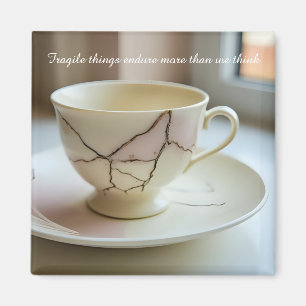 gesprungene zerbrochene Teetasse inspirierender Ma Magnet
