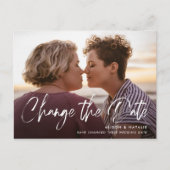 Gespürte Buchstaben ändern Datum verschieben Ankündigungspostkarte (Vorderseite)