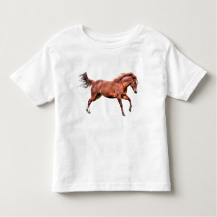 Gespürtes Red Dun Horning Cantering Playing Kleinkind T-shirt