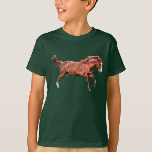 Gespürtes Red Dun Horning Cantering Playing T-Shirt