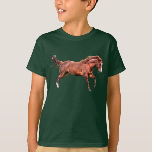 Gespürtes Red Dun Horning Cantering Playing T-Shirt (Vorderseite)