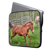 Gespürtes Rotwanzpferd auf Ranch Laptopschutzhülle (Vorderseite Links)