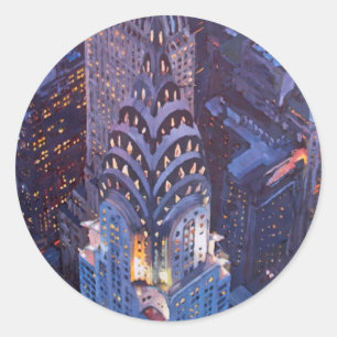 Gestalt New York City Midtown Manhattan W. Runder Aufkleber