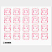 Gestalten mit Liebe Valentine Hearts Square Sticke Quadratischer Aufkleber (Blatt)