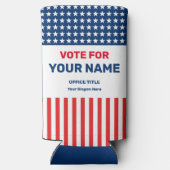 Gestalten Sie Cooler Ihr eigenes Wahlkampfgerät Selters Dosenkühler (Rückseite)