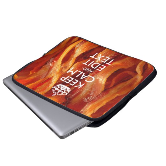 Gestalten Sie dies mit Behalten Ruhe und Bacon-Dek Laptopschutzhülle (Vorne Knopf)