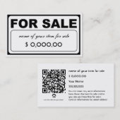 gestalten Sie Ihr eigenes FOR SALE-Zeichen (mit QR Visitenkarte (Vorne/Hinten)