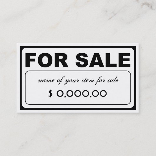 gestalten Sie Ihr eigenes FOR SALE-Zeichen (mit QR Visitenkarte (Vorderseite)