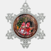 Gestalten Sie Ihr eigenes Foto - Weihnachten Schneeflocken Zinn-Ornament (Vorderseite)