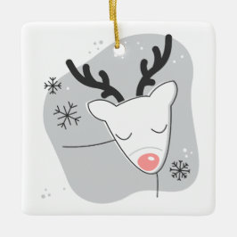 Gestalten Sie Ihr eigenes Retro-Rentier Silber Wei Keramikornament