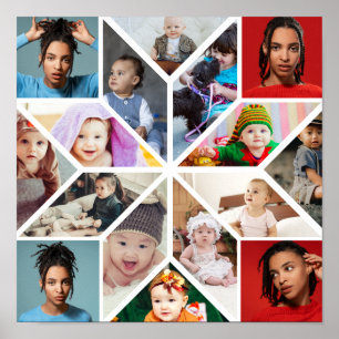 Gestalten Sie Ihre eigene Fotocollage mit 16 Fotos Poster