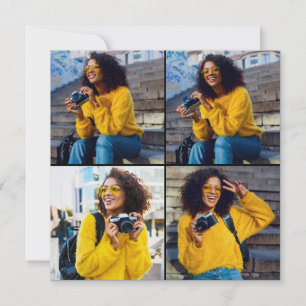 Gestalten Sie Ihre eigene Fotocollage mit 4 Fotos Karte