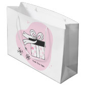 Gestalten Sie Ihre eigene Geschenkboxen & Schneefl Große Geschenktüte (Rückseite Schrägansicht)