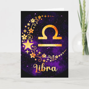 Gestalten Sie Ihre eigene Lila Libra Zodiac Feiertagskarte