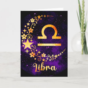 Gestalten Sie Ihre eigene Lila Libra Zodiac Feiertagskarte