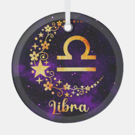 Gestalten Sie Ihre eigene Lila Libra Zodiac Ornament Aus Glas