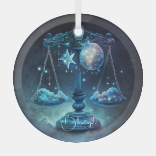 Gestalten Sie Ihre eigene Lila Libra Zodiac Ornament Aus Glas