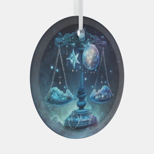 Gestalten Sie Ihre eigene Lila Libra Zodiac Ornament Aus Glas (Vorderseite Rechts)