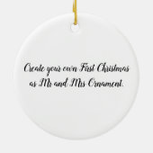 Gestalten Sie Ihre ersten Weihnachten als Mr. Mrs. Keramik Ornament (Hinten)