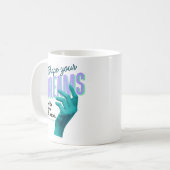 Gestalten Sie Ihre Träume mit einer blauen Hand, d Kaffeetasse (Vorderseite Links)