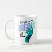 Gestalten Sie Ihre Träume mit einer blauen Hand, d Kaffeetasse (Links)