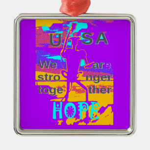 Gestalten Sie Ihre USA - hoffen wir gemeinsam Silbernes Ornament