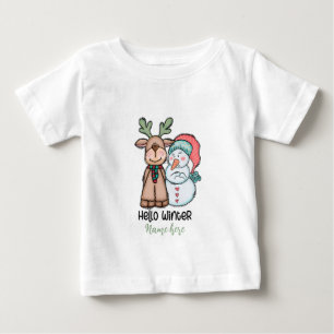 Gestalten Sie Ihren eigenen Rentier & Snowman Hall Baby T-shirt