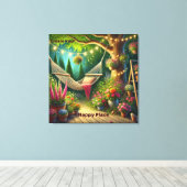 Gestalten Sie Ihren glücklichen Ort - ruhige Natur Leinwanddruck (Insitu (Holzboden))