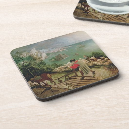 Gestalten Sie mit dem Fall von Ikarus, c.1555 Getränkeuntersetzer (Linke Seite)