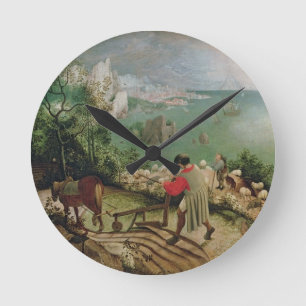 Gestalten Sie mit dem Fall von Ikarus, c.1555 Runde Wanduhr