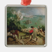 Gestalten Sie mit dem Fall von Ikarus, c.1555 Silbernes Ornament (Vorne)