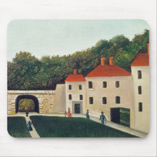 Gestalten Sie mit einem Bogen und drei Houses, Mousepad