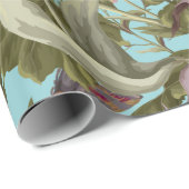 Gestalten Sie Schal mit Geranien und wilden Blume. Geschenkpapier (Rolleneckpunkt)