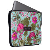 Gestalten Sie Schal mit Geranien und wilden Blume. Laptopschutzhülle (Vorne Rechts)