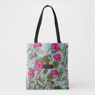 Gestalten Sie Schal mit Geranien und wilden Blume. Tasche
