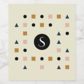 Gestaltengeometriss Monogram Weinetikett (Einzelnes Label)