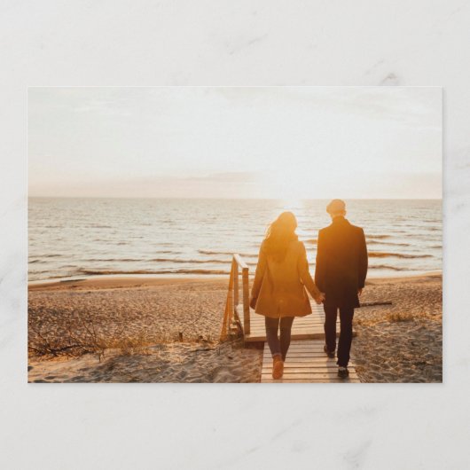 Gestaltet | Fett Foto Rahmen Modern Text Save The Date (Rückseite)