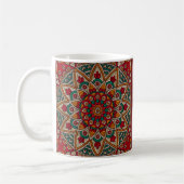 Gestaltet. Reich. Red Mandala. Kaffeetasse (Links)