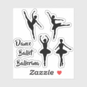 Gestaltete Ballet Dancer Thema Contour Cut Vinyl Aufkleber (Blatt)