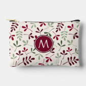 Gestaltete Blätter Muster Reds Crm (Personalisiert Zubehörtasche (Vorderseite)