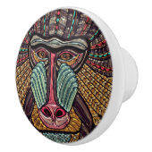 Gestaltete Glas-Babys aus afrikanischer Tierkunst Keramikknauf (Rechts)