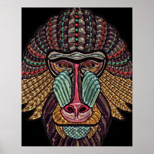 Gestaltete Glas-Babys aus afrikanischer Tierkunst Poster